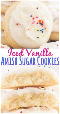 Iced Vanilla Amish Sugar Cookies - The Gold Lining Girl Cookies With Sprinkles, Amish Sugar Cookies, Drop Sugar Cookies, Sugar Cookies With Sprinkles, Soft Sugar Cookie Recipe, Cream Cheese Sugar Cookies, Pumpkin Sugar Cookies, Perfect Sugar Cookies, Best Sugar Cookie Recipe