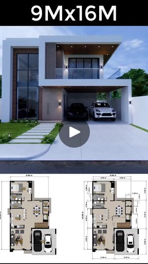 132K views · 4.3K reactions | House Design Modern House 2 Storey 9m x 16m 5 Bedrooms | House Design Modern House 2 Storey 9m x 16m 5 Bedrooms #interiør #interiordesign #architecturelovers #architectural #architect #architecture #housedecor... | By Just 4you | Facebook House Design Simple, 4 Bedroom House Designs, 3 Storey House Design, Tiny House Village, 2 Storey House Design, Small House Interior Design, Simple House Design, 5 Bedroom House, Furniture Couch