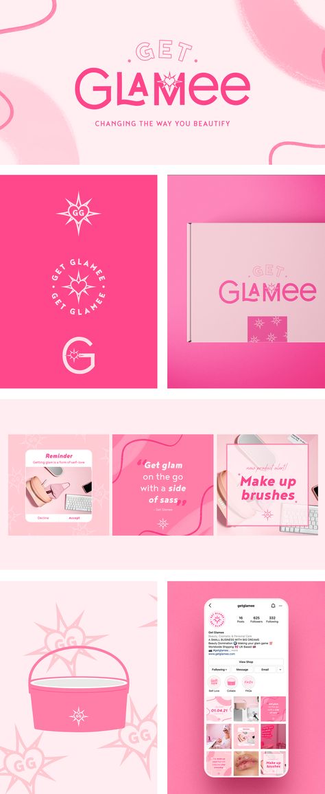 #beautybrand #beautybranding #beautybranddesigner #pinkbranding #femininebranding #logodesign #beautygraphicdesigner #branding Pink Brand Identity Design, Beauty Graphic Design Branding, Nail Salon Branding Design, Pink Advertising Design, Feminine Graphic Design Inspiration, Fun Colorful Branding, Salon Branding Design, Logo Girly Design, Beauty Salon Branding Design