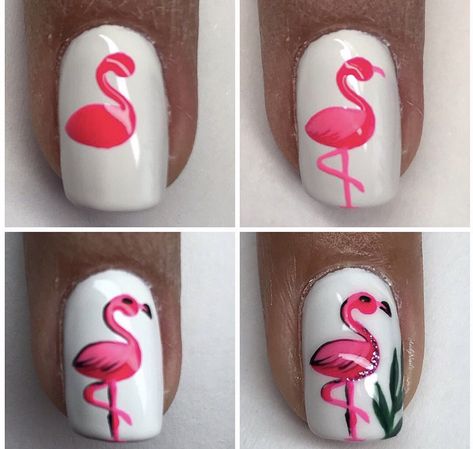 Nail Art Creative, Nail Art Designs Valentines, Nail Art Designs Valentines Day, Nail Designs For Beginners, Boring Nails, Cartoon Nail Art, Easy Nail Designs, Summer Nails Ideas, Flamingo Nails