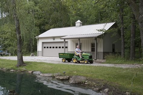 4253 - Morton Buildings Building Garage, Hobby Garage, Equestrian Building, Post Frame Construction, Metal Building Designs, Building A Pole Barn, Morton Building, Storage Buildings, Garage Apartment Plans