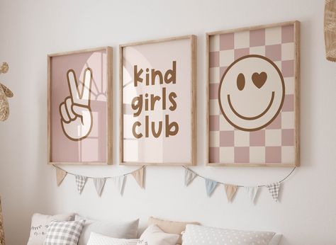 Girls Bedroom Artwork, Kids Wall Prints, Kids Room Art Prints, Children Wall Art, Retro Nursery, Girls Bedroom Art, Girls Room Wall Decor, Girls Wall Decor, Girls Playroom