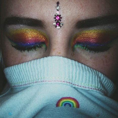 Pride Makeup, Rainbow Makeup, Cake Face, Alternative Makeup, Kesha, Festival Makeup, Grunge Makeup, Artistry Makeup, Colorful Makeup