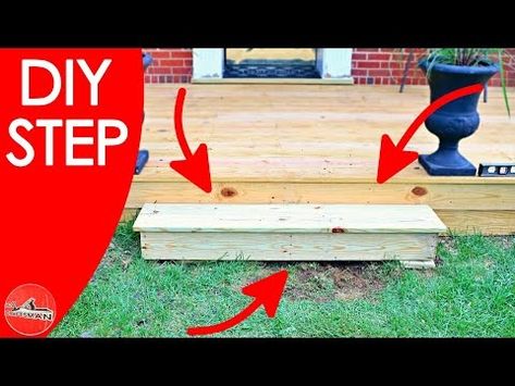 Making a Simple Step - YouTube Easy Dyi, Deck Makeover, Patio Steps, Deck Steps, Wood Steps, Outdoor Steps, Front Steps, Backyard Play, Outdoor Wood