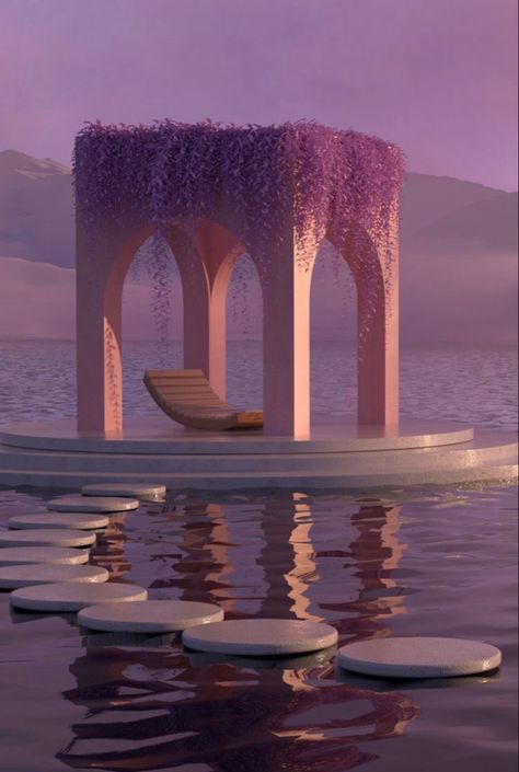 Ed Wallpaper, Dreamscape Architecture, Architecture Aesthetic, Aesthetic Space, Fantasy Places, Alam Yang Indah, Purple Aesthetic, Nature Aesthetic, Pretty Places