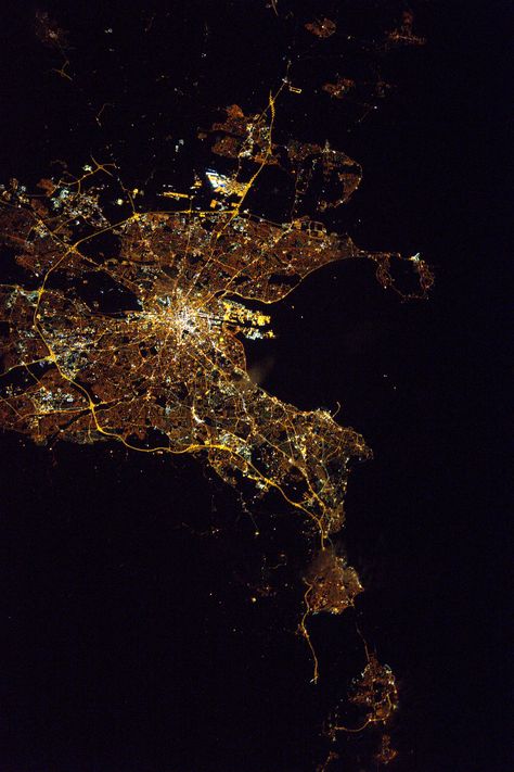 Earth At Night, Nasa Pictures, Cities At Night, Best Of Ireland, Astronomy Pictures, Nasa Photos, Nasa Images, Celebration Around The World, New Architecture