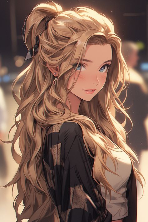 Blonde Hair Girl, Fete Anime, Girls Characters, Cute Art Styles, Anime Oc, Digital Art Girl, Cute Anime Pics, Character Portraits, An Anime