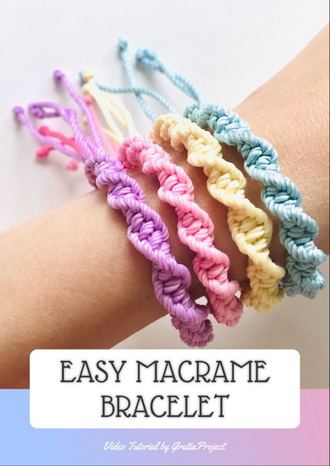 Learn diy macrame bracelet Easy Macrame Bracelet, Easy Macrame, Diy Friendship Bracelet, Crochet Bracelet Pattern, Macrame Bracelet Diy, Yarn Bracelets, Macrame Bracelet Patterns, Bracelets Handmade Diy, Bracelet Craft Diy