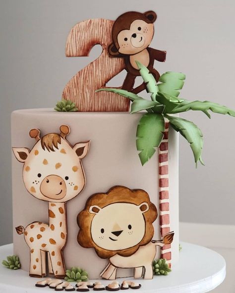 Vanilica Cake Shop (@vanilicans) posted on Instagram • Oct 24, 2020 at 9:57am UTC Jungle Birthday Cakes, Jungle Theme Cakes, Jungle Theme Birthday Party, Boys 1st Birthday Cake, Animal Birthday Cakes, Jungle Theme Birthday, Safari Theme Birthday, Safari Cakes, Baby Boy 1st Birthday Party