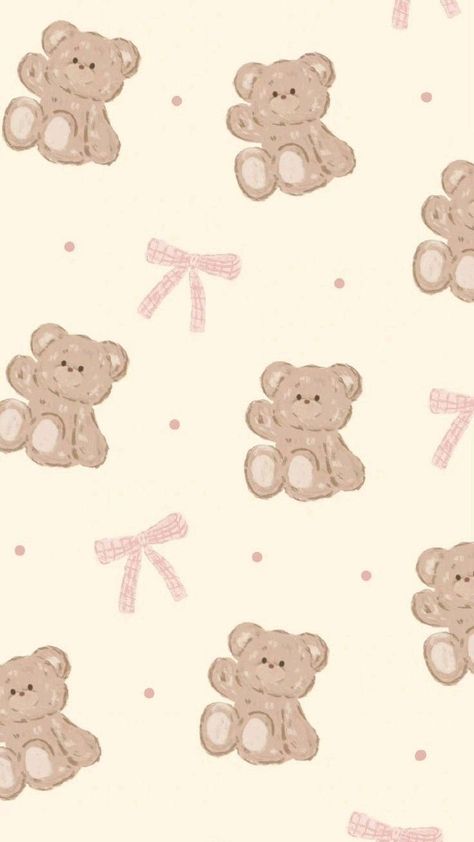 Bear Wallpaper Ipad, Kid Wallpaper Iphone, Cute Teddy Wallpaper, Kids Phone Wallpaper, Baby Pink Aesthetic Wallpaper, Kids Ipad Wallpaper, Kids Wallpaper Iphone, Brown And Pink Wallpaper, Teddy Bears Wallpaper