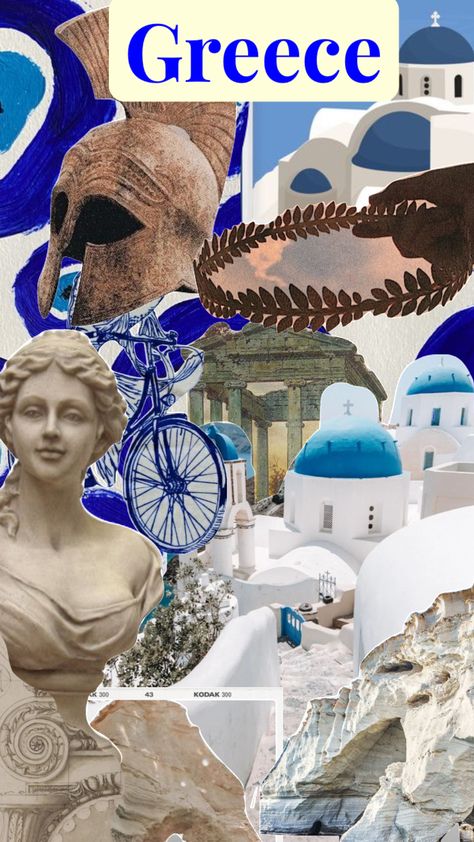 Greece Mood Board, Greece Collage, Greece Moodboard, Greek Symbols, Greece Design, Vintage Moodboard, Greece Pictures, Greek Symbol, Summer Phone