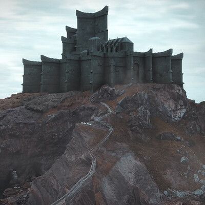 ArtStation - ''Dragonstone'', Vincent Boudewijn Dragonstone Castle Aesthetic, Citadel Game Of Thrones, Dragon Stone Castle, Dragonstone Aesthetic, Dragon Asoiaf, Dragonstone Castle, Game Of Thrones Castles, Castle Model, Jacaerys Velaryon