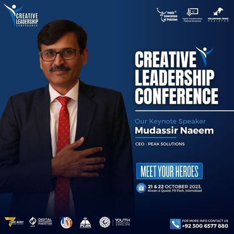 👀Prepare to be captivated by the dynamic personality of our keynote speaker at CLC, Mudassir Naeem, CEO of Peak Solutions! With charisma that lights up the room and a vision that knows no bounds, he's set to electrify the Creative Leadership Conference. Industrial Wedding Ceremony, Dynamic Personality, Conference Poster, Creative Leadership, Bank Branding, Dynamic Wallpaper, Message Design, Conference Meeting, Iphone Dynamic Wallpaper