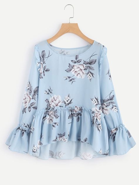 Áo Blu, Trumpet Sleeve, Fashion Tops Blouse, Trendy Fashion Tops, Smock Top, Tops Blouse, Stylish Dress Designs, Girls Fashion Clothes, Ladies Tops Fashion