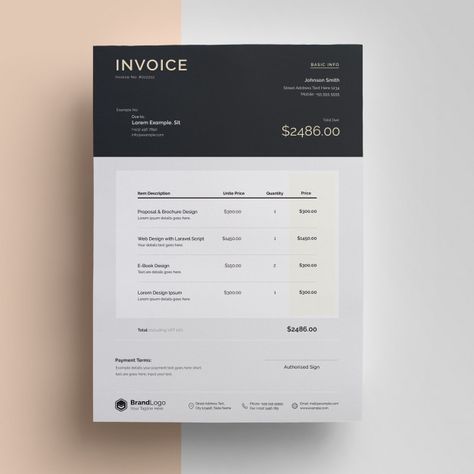 Template Images, Invoice Design Template, Church Branding, Business Invoice, Estimate Template, Invoice Design, Documents Design, Contract Design, Cv Design