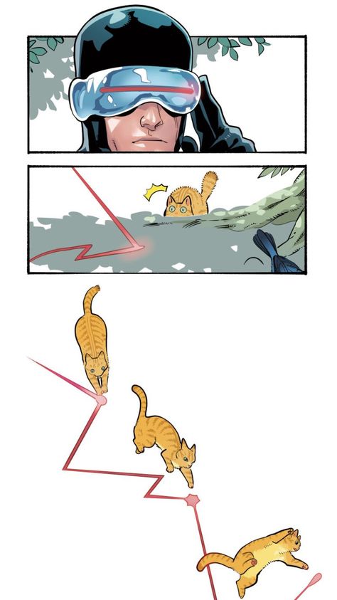 Cyclops plays with a cat X Men Funny, Cyclops X Men, Scott Summers, Van Dyne, X Men Evolution, Marvel Jokes, Marvel X, Avengers Funny, Superhero Comic