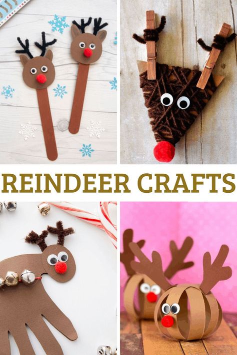 15 Reindeer Crafts For Kids Rain Deer Crafts Christmas For Kids, Reindeer Crafts Preschool, Reindeer Crafts For Kids, Rudolph Party, Christmas Kids Crafts, Christmas Reindeer Craft, Raindeer Crafts, Santa Breakfast, Paper Reindeer