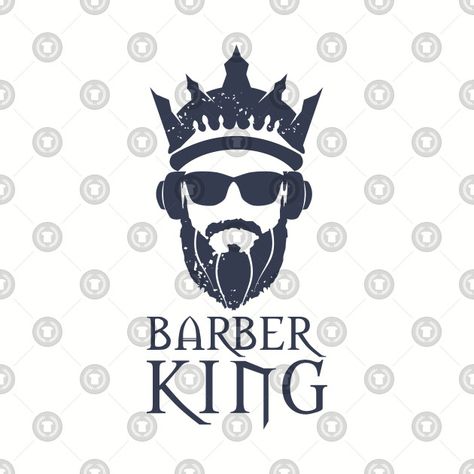 Barber King, Barber Shop Pictures, Logo Design Vintage, Label Illustration, Barber Logo, Mascot Logo Design, King Design, King Shirt, Shop Logo Design