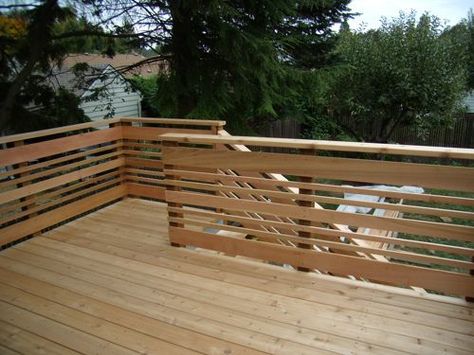 Deck Ideas, Contemporary Outdoor, Deck Design, Deck Handrail, Deck Railings Horizontal Deck Railing, Reling Design, Deck Handrail, Wood Deck Railing, Patio Railing, Deck Railing Design, Laying Decking, Cedar Deck, Wood Railing