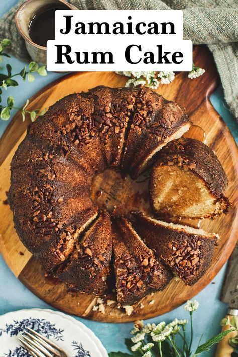 Cake Recipe Without Eggs, Rum Cake From Scratch, Alcohol Cakes, Rum Syrup, Jamaican Rum Cake, Jamaican Desserts, Boozy Baking, Alcohol Cake, Rum Cake Recipe