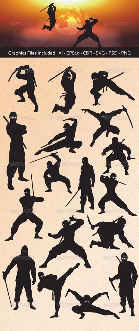 ninja silhouette svgs Arte Ninja, رورونوا زورو, Ninja Art, Pencak Silat, Image Swag, Background Transparent, 다크 판타지, Ninja Warrior, Samurai Art