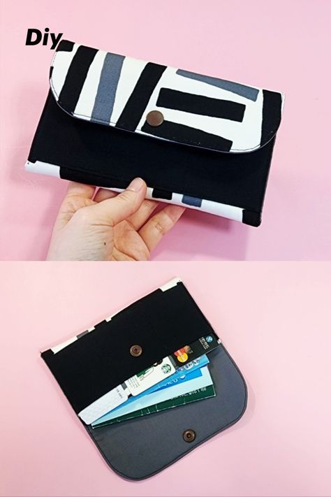 DIY How to make a long wallet or bankbook pouch / Easy sewing tutorial [Tendersmile Handmade] Tendersmile Handmade, Long Wallet Pattern, Canvas Bag Diy, Diy Clutch, Denim Bags, Canvas Wallet, Bag Diy, Diy Purse, Wallet Pattern