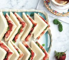 Strawberry tea sandwiches Strawberry Tea Sandwiches, Strawberry Sandwiches, Brunch Toast, Clubhouse Sandwich, Appetizer Cups, High Tea Food, Tea Party Sandwiches, 31 Daily, Tea Sandwiches Recipes