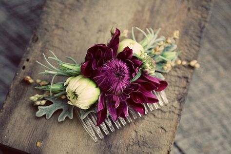 A beautiful flower comb can be worn on its own or paired with a veil Folwer Crown, Wedding Hairstyles And Makeup, Floral Comb, Floral Hair Combs, Flower Comb, Hair Flowers, Flower Hair Comb, Wedding Hair Flowers, Wrist Corsage