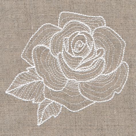 Rose Motifs Embroidery, White Rose Embroidery, Embroidery Motifs Design, Machine Embroidery Ideas, Floral Machine Embroidery Designs, Embroidery Roses, Rose Embroidery Designs, Rose Embroidery Pattern, Embroidery Rose