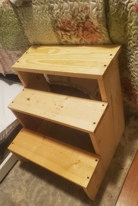 Diy Dog Stairs For Large Dog, Dog Steps For Bed Diy, Stairs For Bed, Dog Bunk Beds, Dog Stairs For Bed, Dog Steps For Bed, Bed Stairs, Dog Stairs, Pet Stairs