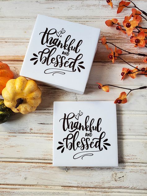 Thanksgiving Crafts For Adults, Ceramic Tile Crafts, Diy Coasters Tile, Thanksgiving Crafts Diy, Easy Fall Crafts, Senior Activities, Crafts For Adults, Tile Crafts, How To Make Coasters