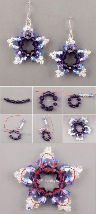 Beaded Star PATTERN Star Beading Pattern, Seed Bead Tutorial Bracelets, Star Bead Pattern, Beaded Star Earrings, Beaded Star Tutorial, Beaded Stars Patterns, Diy Star Earrings, Bead Star Tutorial, Small Beaded Bracelets Diy