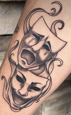 Theater Mask Tattoo, Gap Filler Tattoo, Shoulder Cap Tattoo, Tattoo Quote, Christ Tattoo, Clown Tattoo, Mom Tattoo Designs, One Piece Tattoos, Tattoo Templates