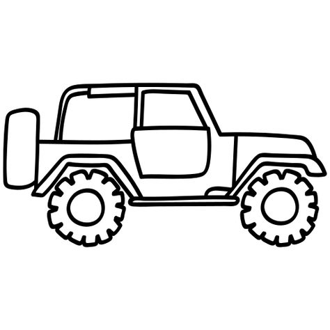 Jeep Clipart Black And White, Jeep Drawing Easy, Jeep Template, Jeep Outline, Jeep Doodle, Jeep Cartoon, Jeep Crafts, Jeep Clipart, Jeep Birthday