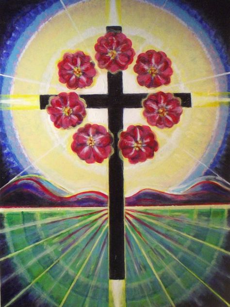 Rose Cross, Stephen Hawks 2013 Cross Painting, Occult Science, Masonic Symbols, Esoteric Art, Rudolf Steiner, Meditation Art, Occult Art, Sacred Symbols, Cross Paintings