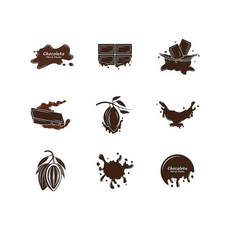 Logo For Chocolate Business, Chocolate Logo Design Creative, Chocolate Logo Ideas, Chocolate Company Logo, Chocolate Shop Logo, Chocolate Logo Design Ideas, Chocolate Brand Logo, Chocolate Logo Design, Desserts Logo