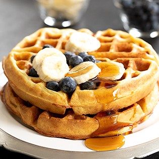 Extra Crispy Gluten Free Waffles | Gluten Free on a Shoestring Gluten Free Belgian Waffles, Blueberry Waffles Recipe, Gluten Free Crisps, Gluten Free On A Shoestring, Gluten Free Pancake Mix, Blueberry Waffles, Waffle Ingredients, Crispy Waffle, Gluten Free Waffles