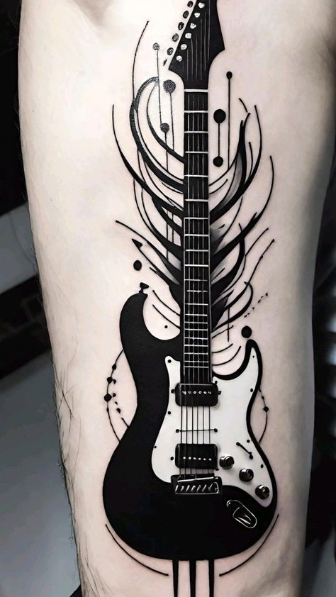 Rock And Roll Tattoo, Travel Tattoo Ideas, Guitar Tattoo Design, Music Tattoo Sleeves, Majestic Tree, Half Sleeve Tattoos Drawings, Travel Tattoos, Tree Tattoos, Cool Tattoo Drawings