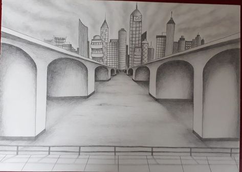 Sky Scrapers Drawing, Sky Scrapers, Cityscape Drawing, Pencil Shading, Disney Art Drawings, Point Perspective, Art Tips, Disney Art, Art Tutorials