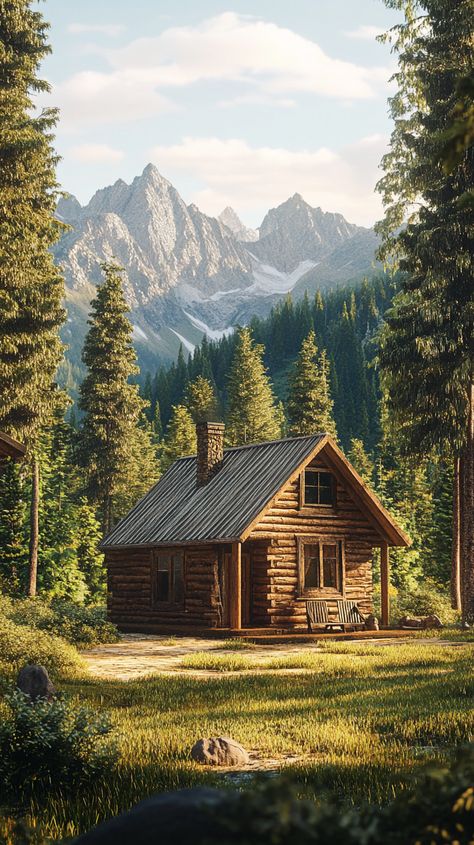 The Cabin in the Woods Wooden Cabin In Forest, Old Wooden Cabin, The Cabin In The Woods, Forest Homes, Old Cabins, Forest View, Wooden Cabins, Cabin In The Woods, Forest House