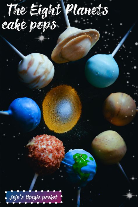 Galaxy Cake Pops How To Make, Solar System Cake Pops, Cake Pop Planets, Space Theme Cake Pops, Space Cake Pops, Planet Cake Pops, Space Baking, Galaxy Cake Pops, Galaxy Cakes