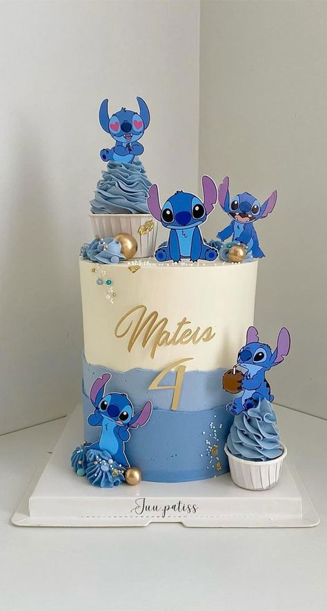 stitch birthday cake, stitch cake, cute stitch birthday cake, stitch birthday cake design Birthday Cake Stitch, Cake Stitch, Stitch Birthday Cake, 50 Birthday Cake, Lilo And Stitch Cake, 4th Birthday Cake, Planet Cake, Birthday Cake Decorating Ideas, Stitch Cake