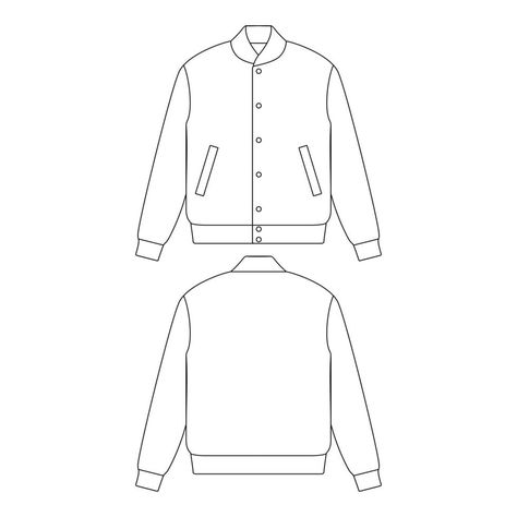 Jacket Template, Pola Jaket, Prom Jacket, Custom Varsity Jackets, Jacket Drawing, Senior Jackets, Design Outline, School Jacket, Clothing Templates