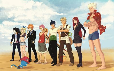 Fairy Tail & One Piece crossover One Piece Crossover, One Piece Fairy Tail, Fariy Tail, Anime Fairy Tail, Fairy Tail Ships, Nami One Piece, Anime Nerd, Anime Fairy, Fairy Tail Anime