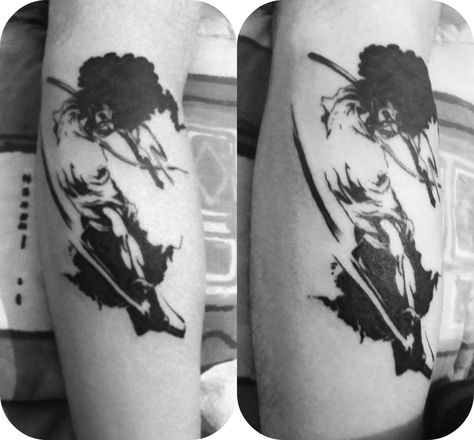 afro samurai Afro Samurai Tattoo, Samurai Tattoo Ideas, Samurai Tattoo Sleeve, Samurai Tattoo Design, Tattoo Concepts, Cholo Art, Afro Samurai, Leg Sleeve Tattoo, Red Tattoos