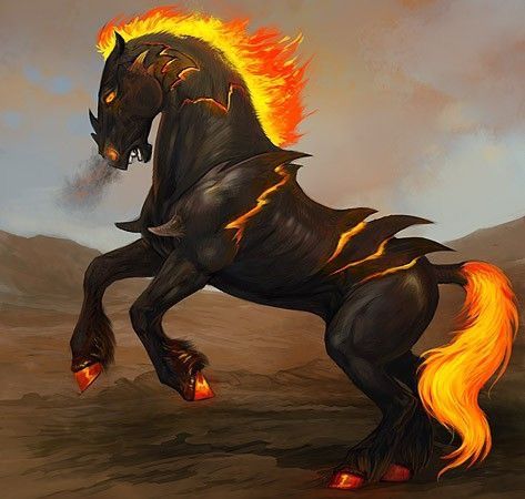 Hellhorse Mythical Horses, Horse Cartoon, Fire Horse, Unicorn Photos, Magical Horses, Unicorn Pictures, Fantasy Horses, Fantasy Animals, Fire Art