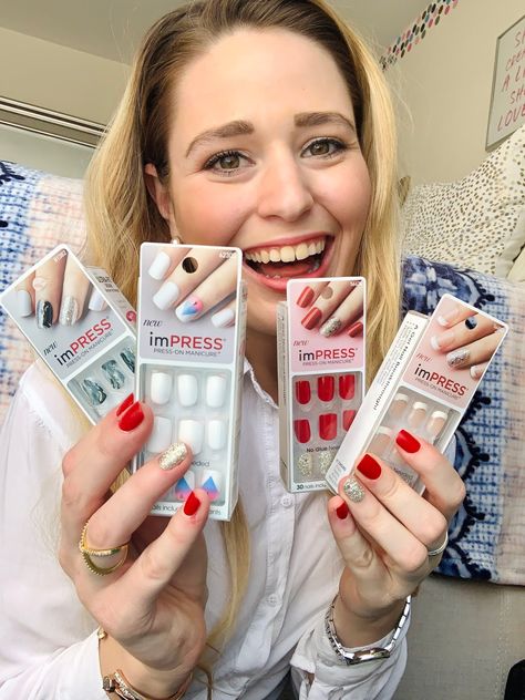 ImPRESS Nail Review - The Best Press-On Nails! Stick On Nails Ideas, Best Peel And Stick Nails, Stick On Gel Nails, Stick On Nails Designs Short, Impress Color Nails, Best Places To Get Press On Nails, Best Stick On Nails, Fake Nails Press On, The Best Press On Nails