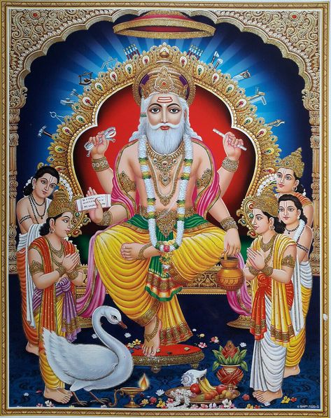 Lord Vishwakarma, Lakshmi Goddess, Vishwakarma Puja, All God Images, Goddess Of Wealth, Hanuman Hd Wallpaper, Saraswati Goddess, Baba Image, Durga Images