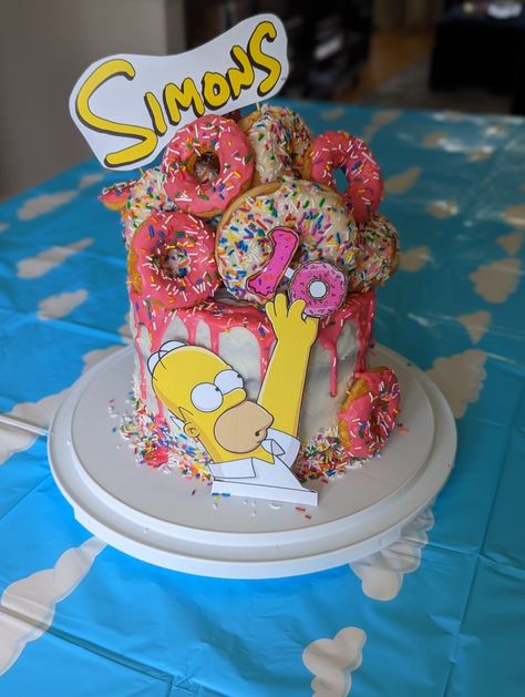 Homer Simpson Donut, Homer Simpson Donuts, Simpsons Donut, Donut Cake, Homer Simpson, Cake Donuts, Party Time, Donuts, Cake