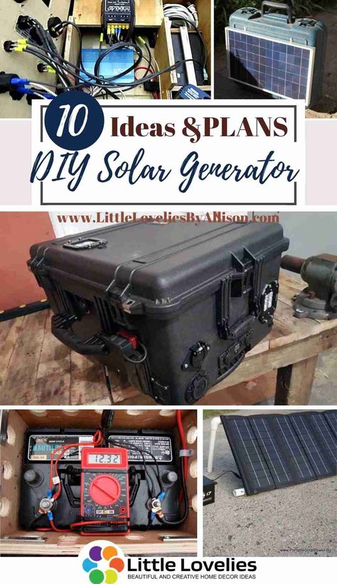 What is a solar generator? In simple terms, a solar generator is a straightforward machine built with a battery inside it; this battery receives charges from the sun thanks to the solar panel. Solar generators are hard to make without proper guidance. However, in this article, you will find 10 DIY solar generator projects to guide you on building different solar generators. #solar #SolarGenerator Diy Solar Generator, Diy Solar Power Generator, Diy Solar Charger, Diy Solar Power System, Solar Powered Generator, Rv Solar Power, Diy Generator, Diy Solar Panel, Solar Energy Projects